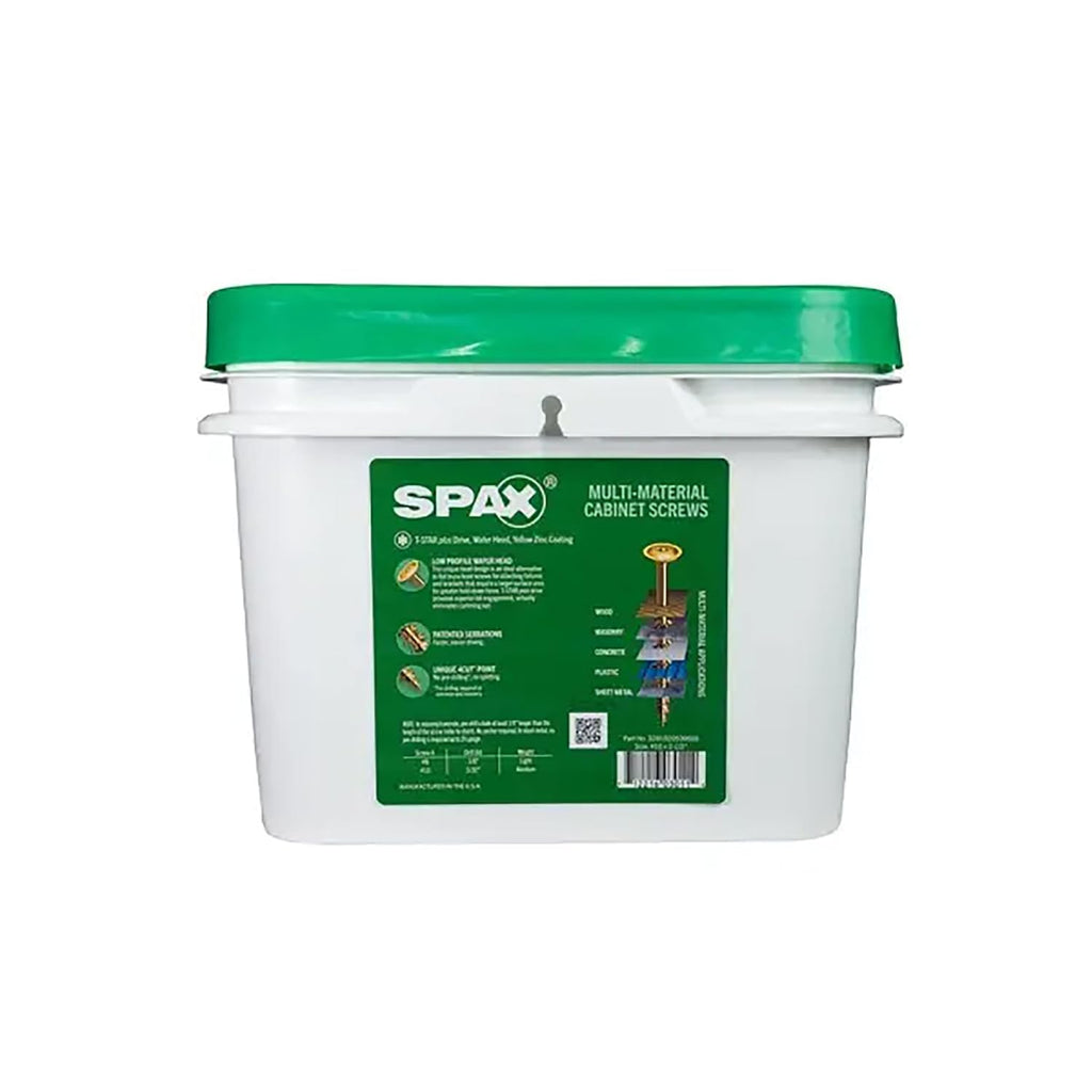 SPAX #10 x 2-1/2' Interior Wafer Head Cabinet Wood Screws Multi-Material Torx T-Star Plus (1500 EA) Bulk Pail Includes 2 Bits Washer Head Low Profile