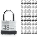 ZonRo Locks Laminated Steel Keyed Padlocks,Keyed Alike Locks, 1-9/16 inch Wide,Normal Shackle Padlocks, Pack of 48，Black Hoop, for Hasp Latch, Sheds, Fences, Storage Locker, School, Gym…