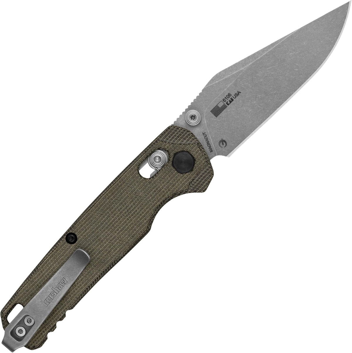 Kershaw Bel Air Pocket Knife, Made in the USA, 3.4 inch CPM MagnaCut Steel Blade, EDC Design, Duralock Locking Mechanism, Manual Folder, Pocketclip