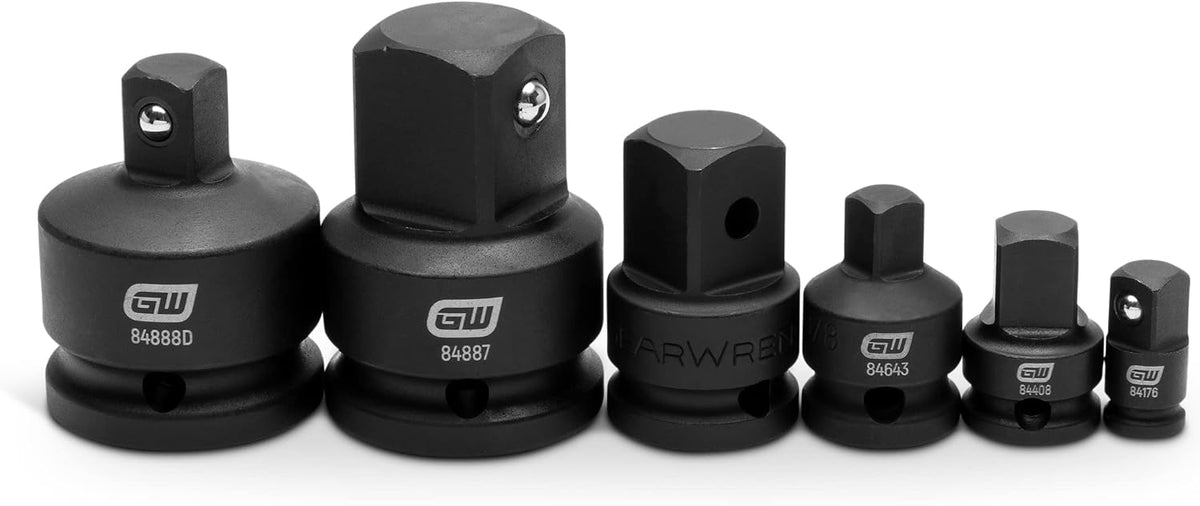 GEARWRENCH 6 Piece 1/4', 3/8', 1/2', 3/4' Drive Impact Adapter Set | 84928A-07 (Pack of 12)