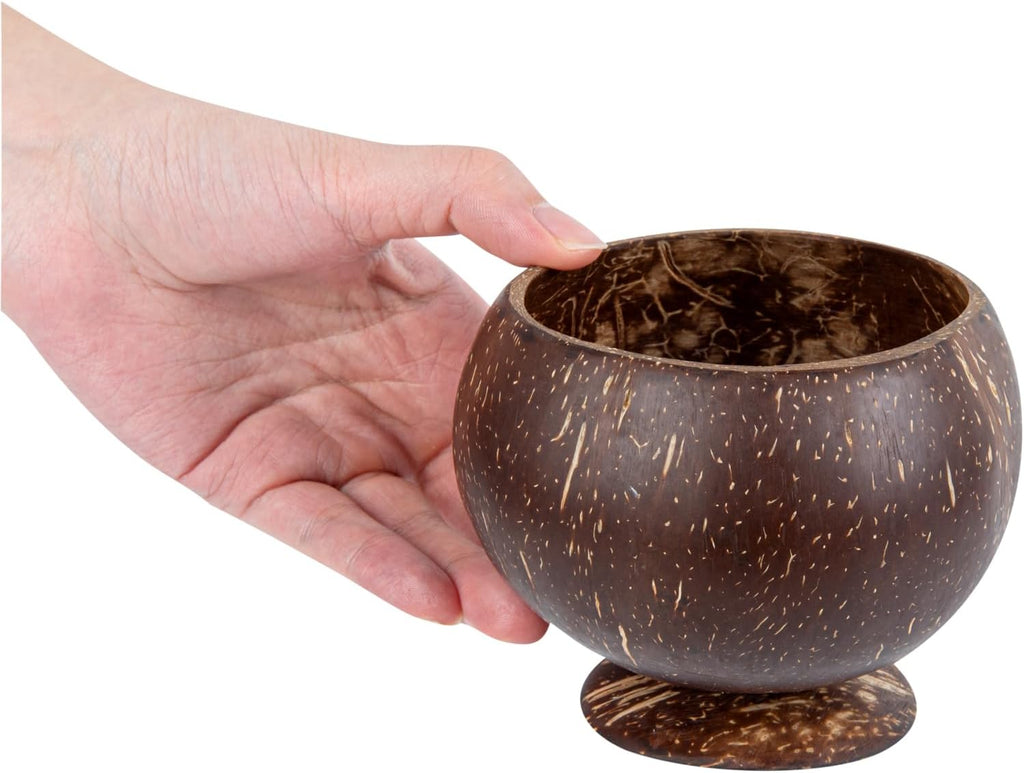 Restaurantware - Coco Casa 10 Ounce Coconut Shell Cups, 40 Mini Martini Goblets - Handmade, Polished, Coconut Shell Cocktail Tiki Cups, Hawaiian Theme For Parties, Serve Wine, Dessert, Smoothies