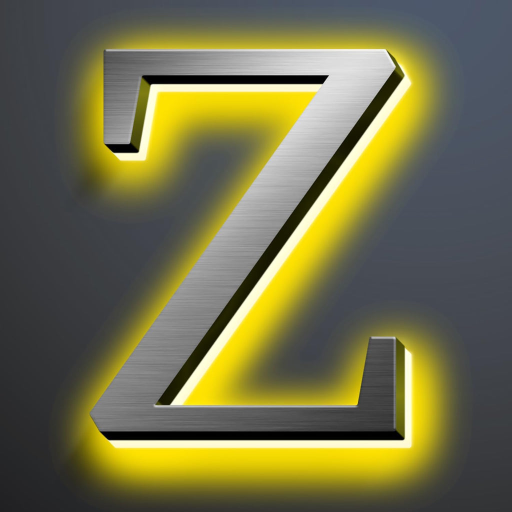 Illuminated LED House Numbers 20', Modern Upscale Look, Backlit LED Illuminated Home Address Number, Stainless Steel Hand-Polished For Lighted House Address Signs,Z