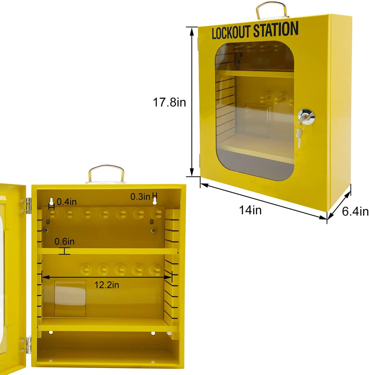 SAFBY Lockout Tagout Station Kit Board Locks 80pcs,Lock Out Tag Out Loto Hasps,Tags,Circuit Breaker Lockout,Ball Valve Lockout,Electrical Plug Lockout,Steel Cable Lockout (Big Yellow Station)