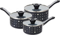 Prestige Disney Monochrome Ceramic Non Stick Saucepan Set of 3 with Lids - 16, 18 & 20cm Induction Saucepan Set, PFAS & PFOA Free, Non Toxic Cookware, Black & White