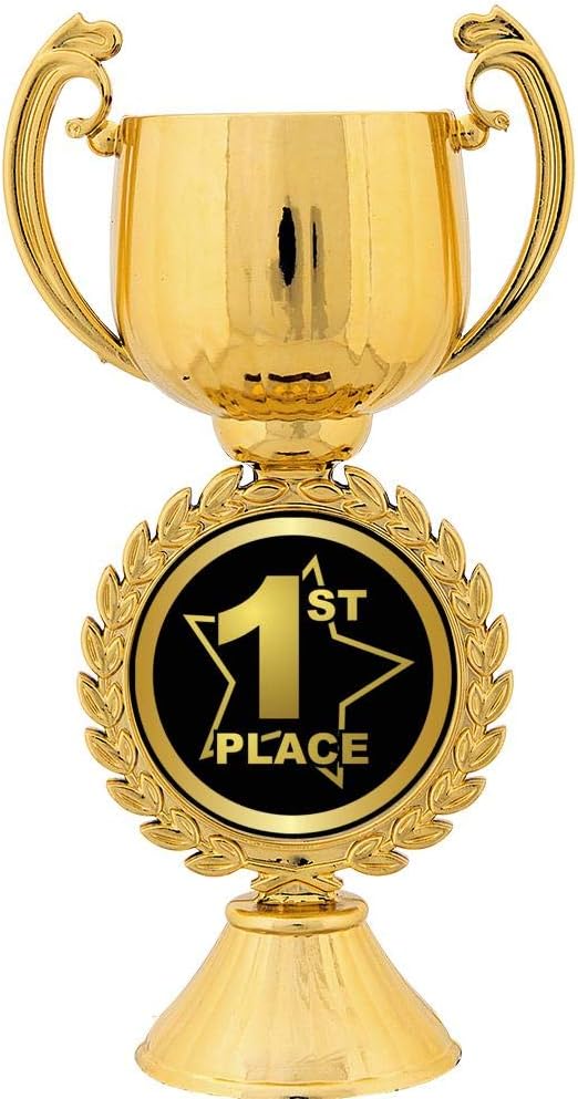 Crown Awards Personalized First Place Trophy, 7.25' Gold Cup First Place Trophies with Free Custom Engraving Prime