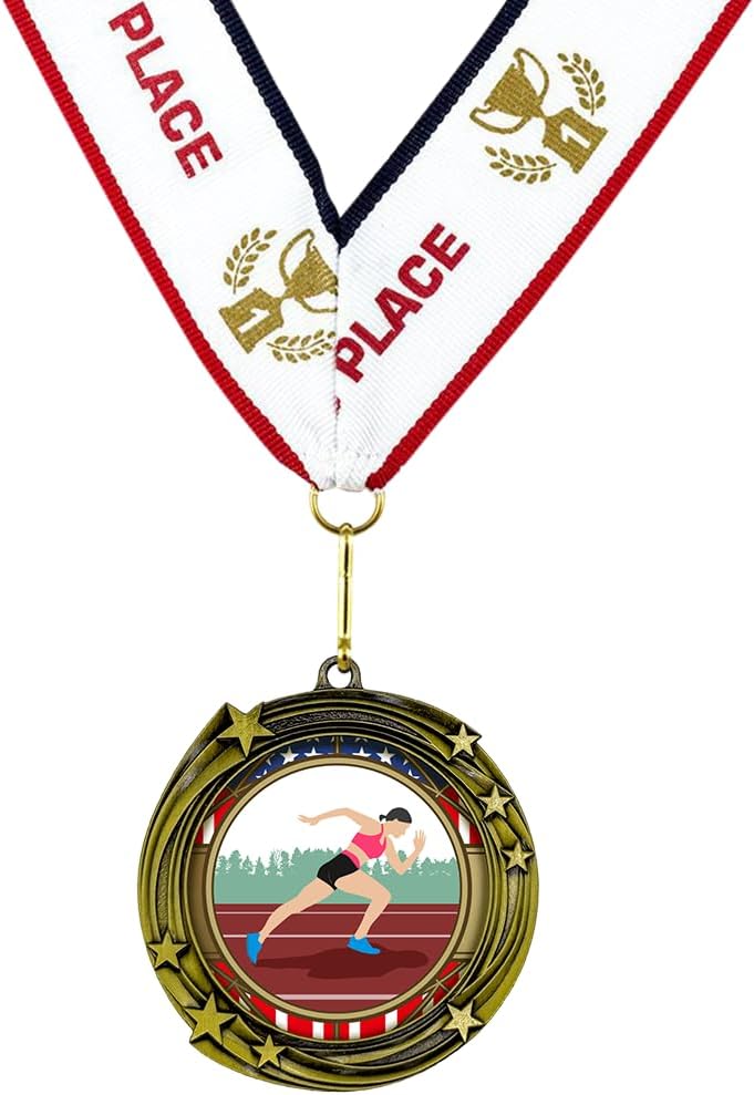 All Quality Stars Design Track and Field Medal (Female) | Competition Metal Medal - 1st, 2nd, 3rd Place