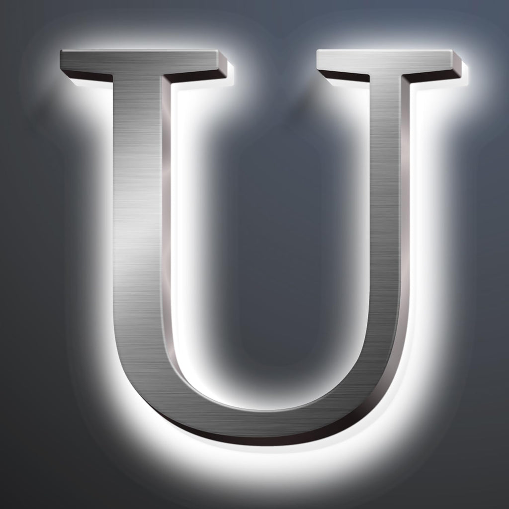 Backlit LED Illuminated House Address Numbers 20', Lighted House Numbers For A Safe And Modern, Large Modern Illuminated Address Numbers For Outside Street Yard,U