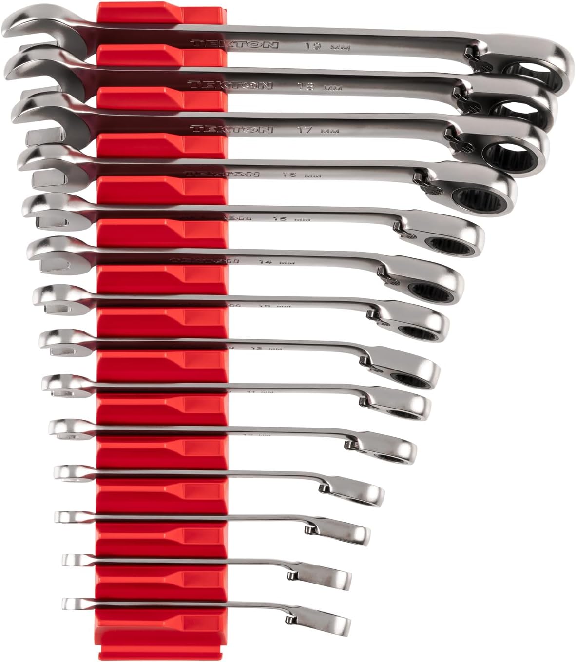 TEKTON Reversible 12-Point Ratcheting Combination Wrench Set with Modular Organizers, 14-Piece (6-19 mm) | WRC94302