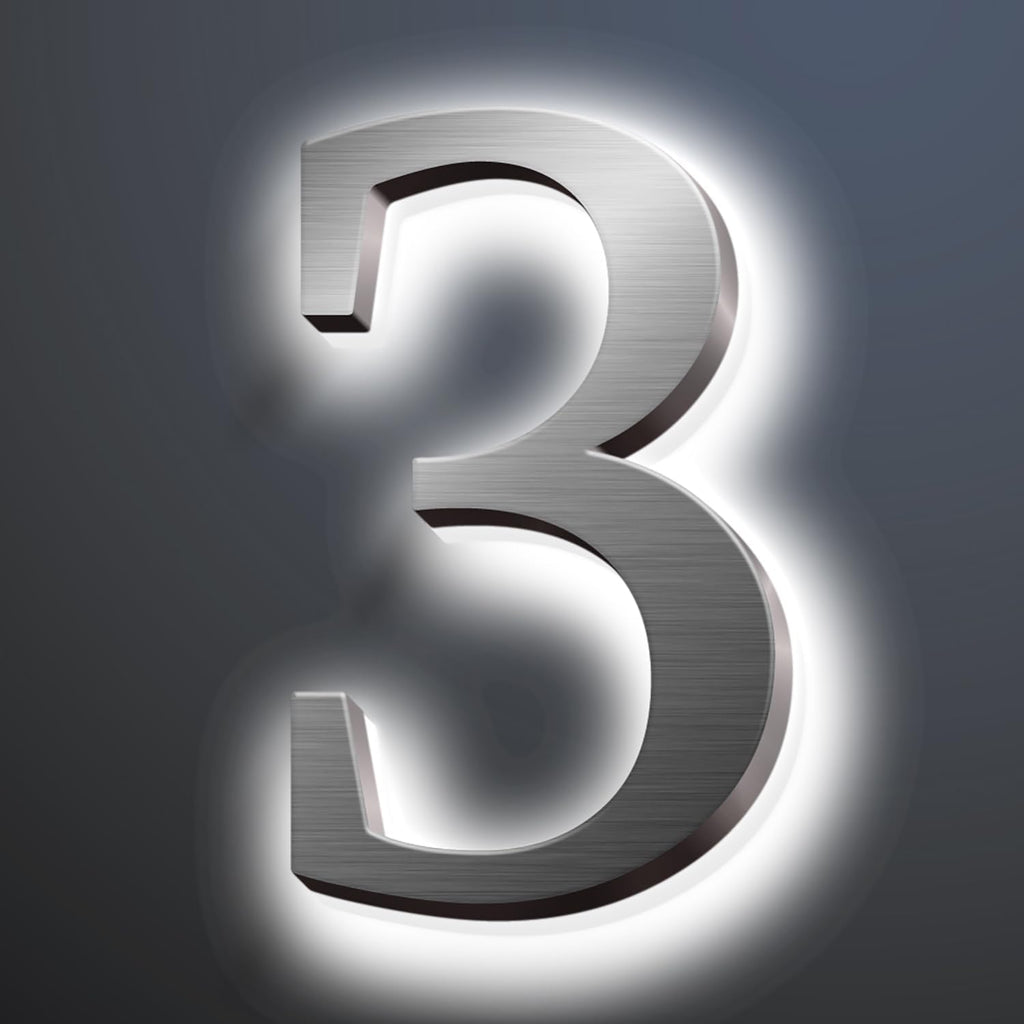 Backlit LED Illuminated House Address Numbers 20', Lighted House Numbers For A Safe And Modern, Large Modern Illuminated Address Numbers For Outside Street Yard,3