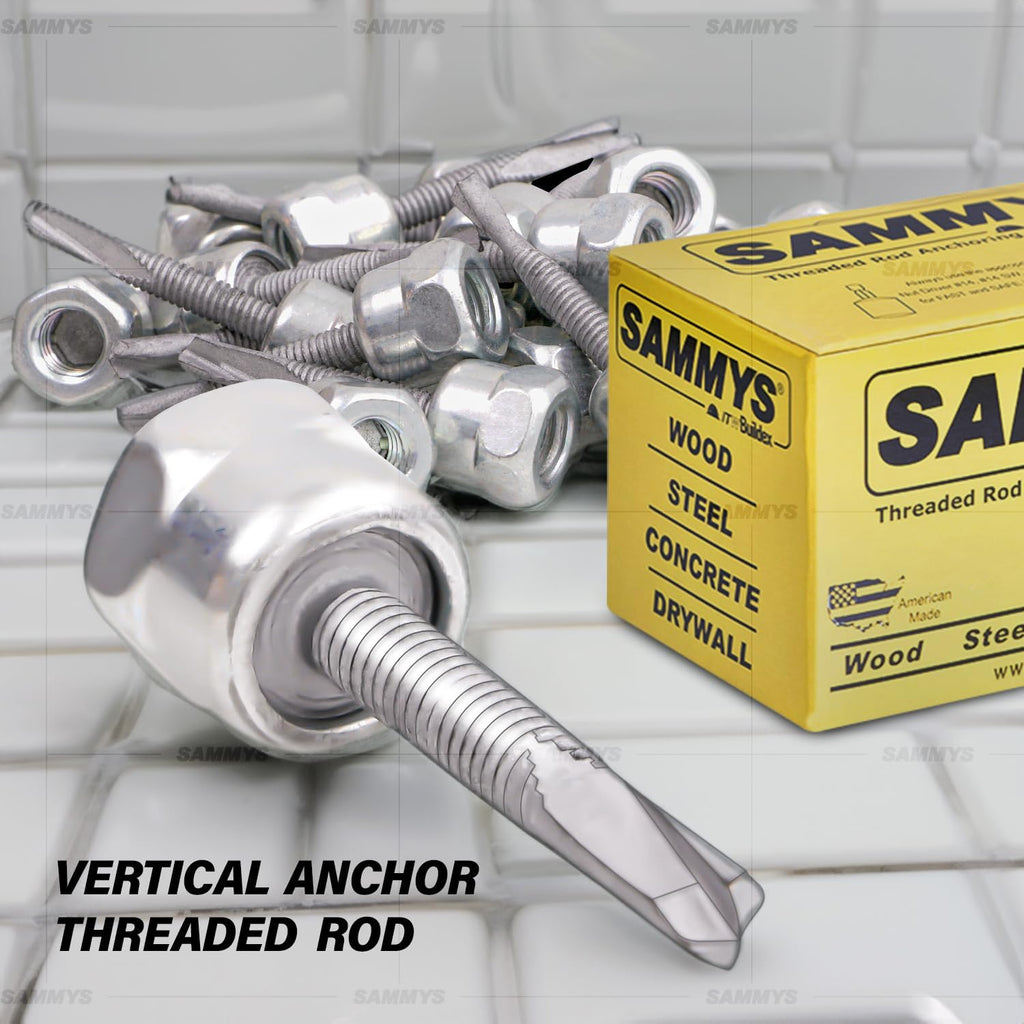 Everflow Sammys 8026957-75 DST 150 1/4 Inch Screw Vertical Threaded Rod Anchor Designed for Steel Structure, Steel with Electro-Zinc Finish,1/4-14 x 1-1/2 Inch Screw Length (pack of 75)