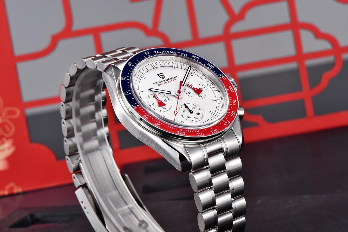 Pagani Design 1701 V3 Men's Chronograph Quartz Dial 40mm VK63 Movement Stainless Steel Mirror Sapphire Watch 100 Meter Water Resistant Sport Watch