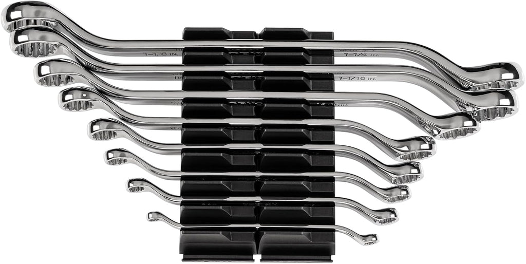 TEKTON 45-Degree Offset Box End Wrench Set with Modular Organizers, 8-Piece (1/4-1-1/4 in.) | WBE95102