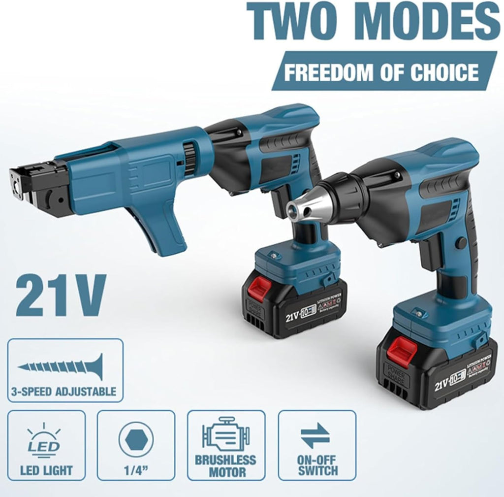 Automatic Screw Gun, Brushless Drywall Screw Gun, Collated Screw Gun, Suitable for Woodworking and Interior Decoration