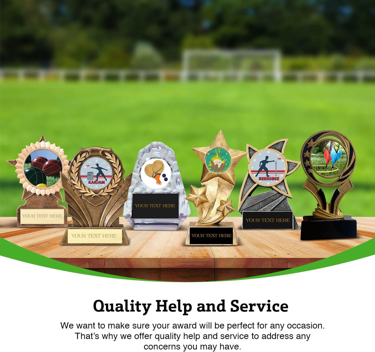Air Hockey Traveling Trophy with Logo - Plastic Trophy with Base, Awards and Trophies for Sports Competition, Prizes for Adults and Kids Gold & Silver, 18'