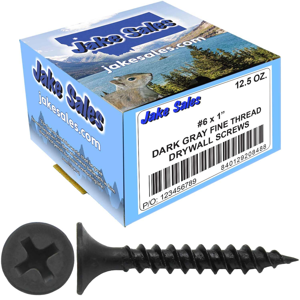 #6 x 1 Gray Phosphate - FINE Thread Drywall, Gypsum Board, Sheet Rock, Plasterboard Screws. CASE Qty 42 Boxes -10,584 Screws