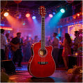 MXL&LJB Steel-String Acoustic Guitar, Full Size Cutaway Acustica Guitarra Bundle Kit for Adults & Players(Retro)