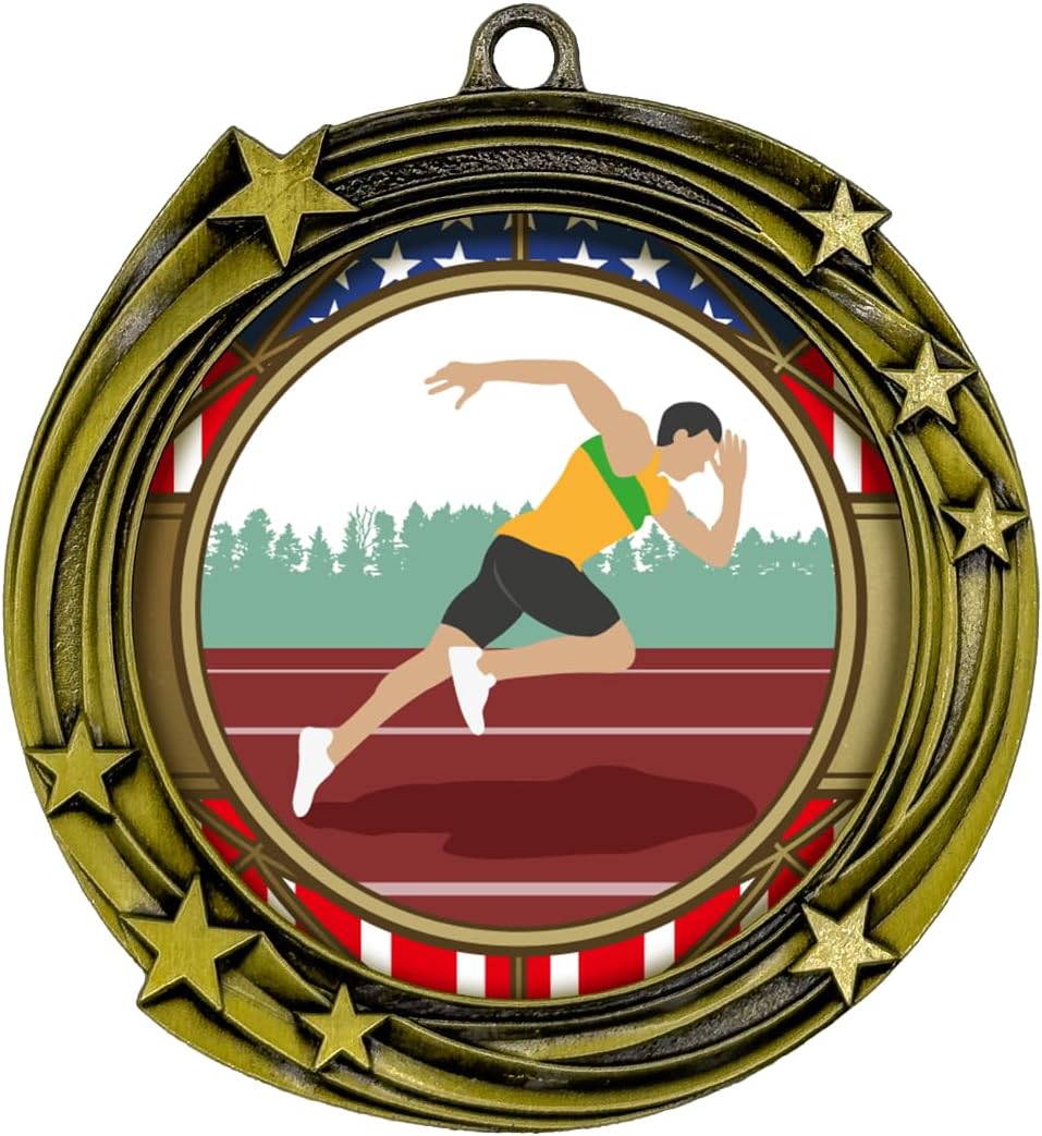 All Quality Stars Design Track and Field Medal (Male) - 1st, 2nd, 3rd Place