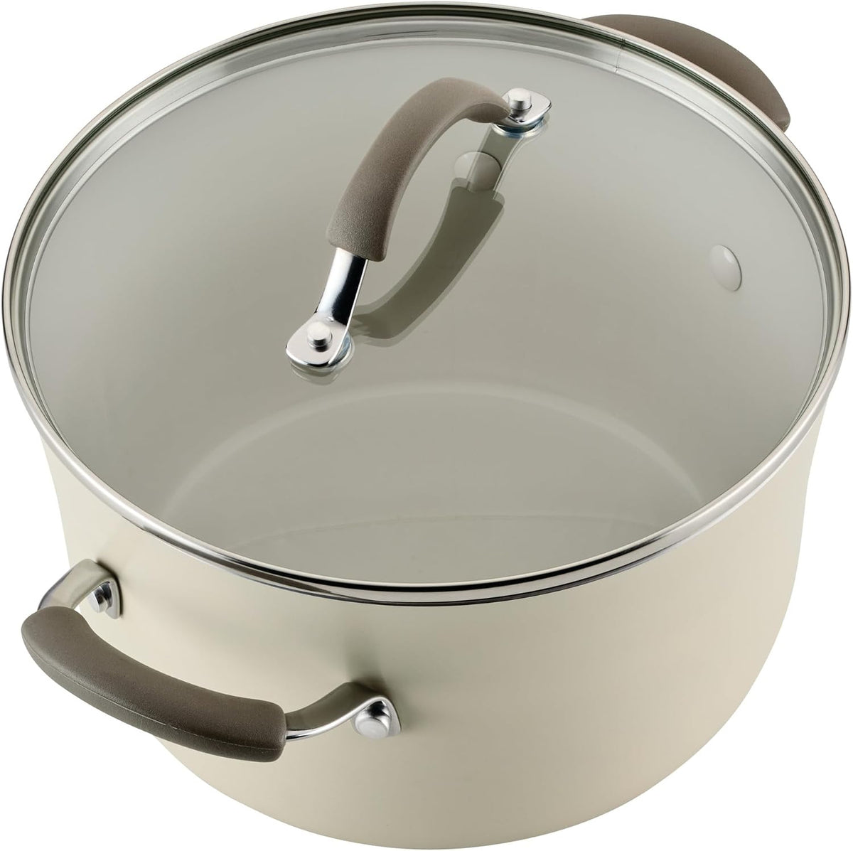 Rachael Ray Cucina Ceramic Nonstick Cookware Pots and Pans Set, 13-Piece, Almond