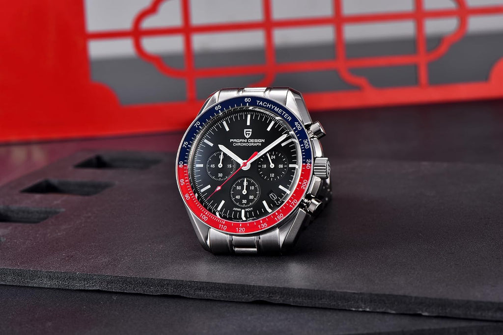 Pagani Design 1701 V3 Men's Chronograph Quartz Dial 40mm VK63 Movement Stainless Steel Mirror Sapphire Watch 100 Meter Water Resistant Sport Watch