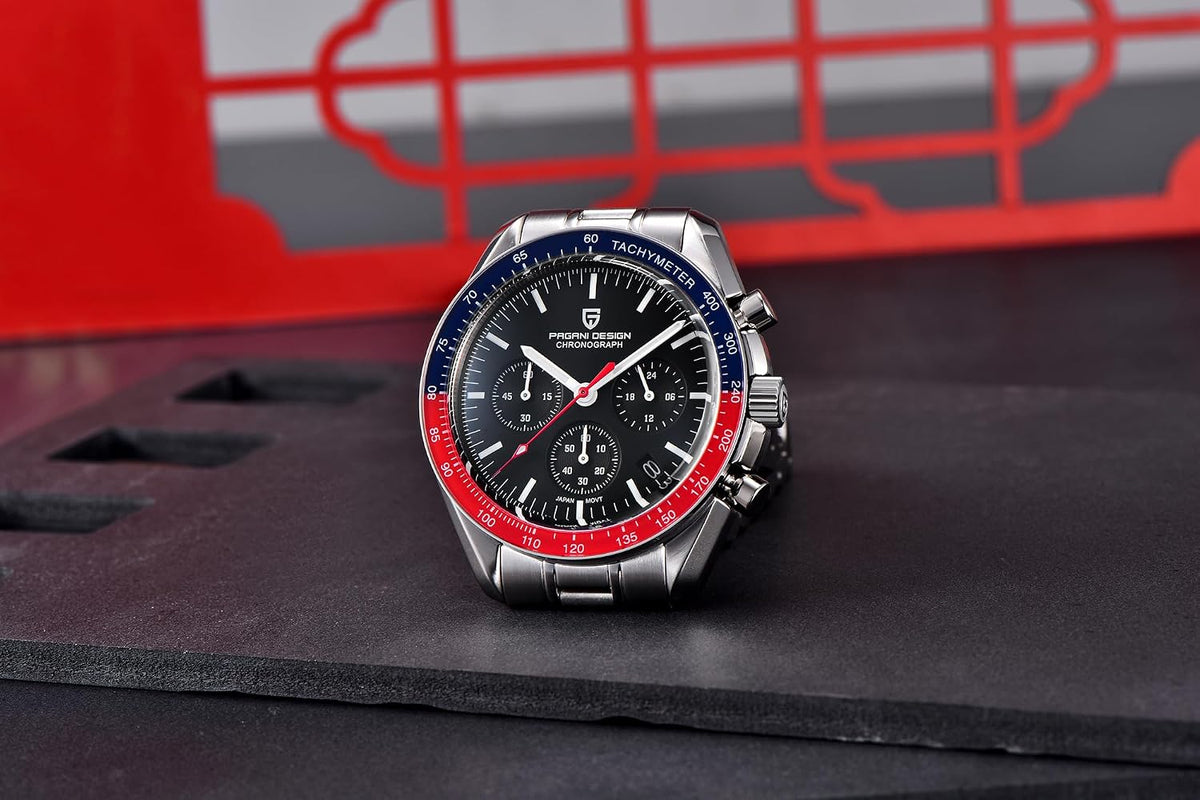 Pagani Design 1701 V3 Men's Chronograph Quartz Dial 40mm VK63 Movement Stainless Steel Mirror Sapphire Watch 100 Meter Water Resistant Sport Watch