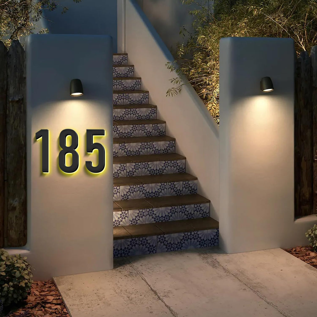 Illuminated House Address Numbers Signs, Up-Scale Modern Look, Backlit LED Illuminated Home Address Number, Stainless Steel Lighted House Numbers For Outside,20 Inch/500mm,5