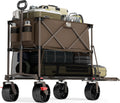 TIMBER RIDGE 400L Large Capacity Folding Double Decker Wagon with Brakes, 54' Extra Long Extender Wagon Cart, 450lbs Heavy Duty Collapsible Cart, All-Terrain Big Wheels for Camping, Sports, Shopping