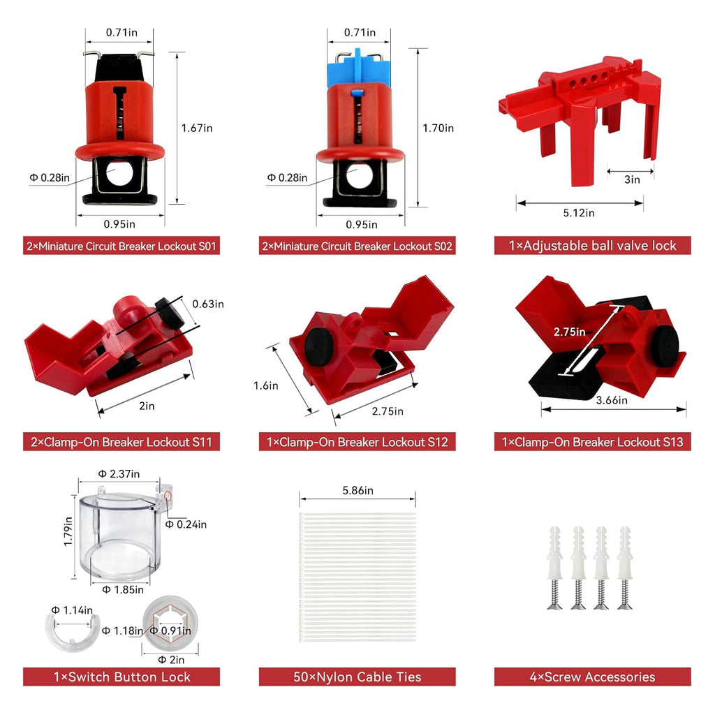 Lockout Tagout Station, 102 Pack Electrical Security Lock Kit with Steel Safety Lockout Padlocks Lock Shackle Safety Gate Valve Lockout