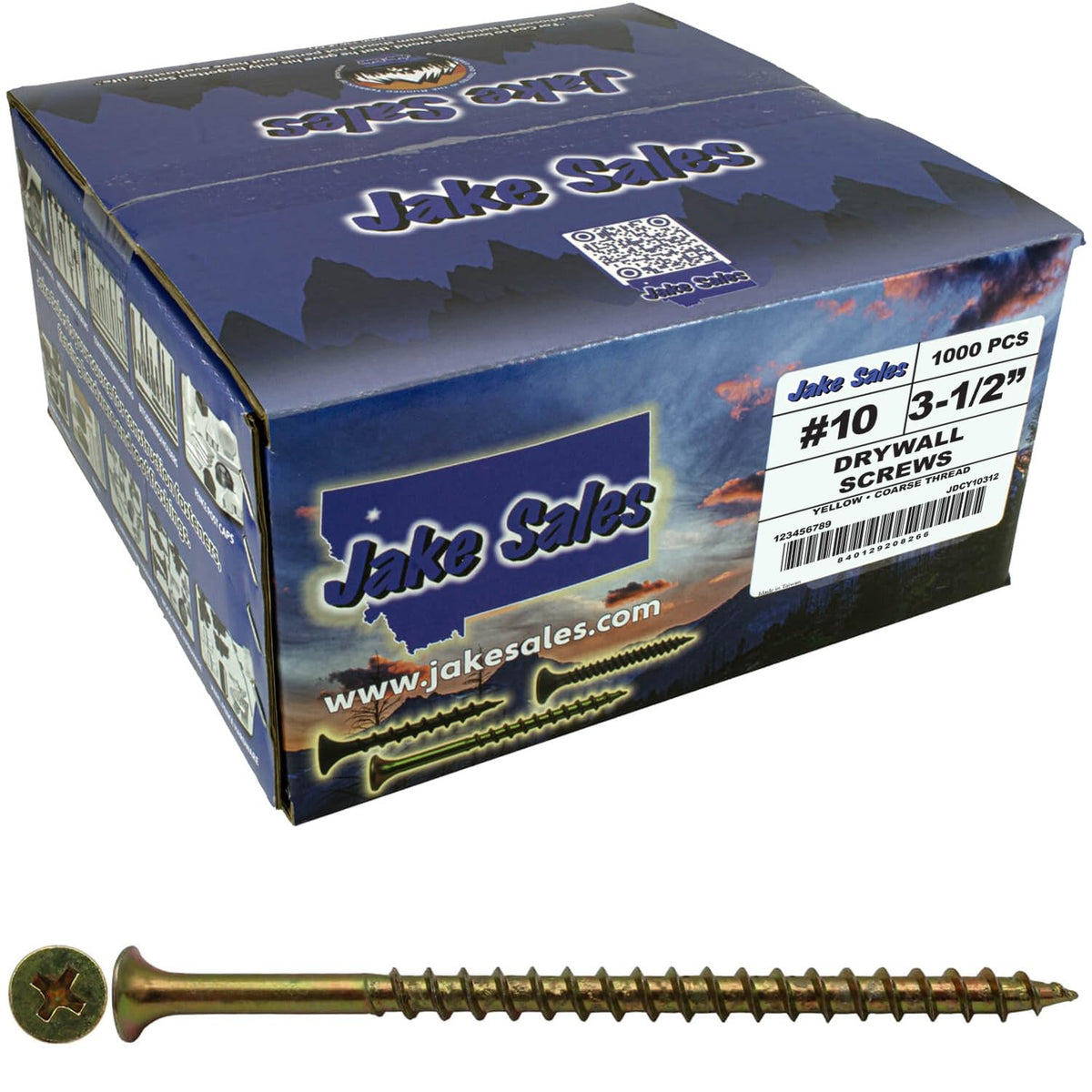 Drywall Screws: Yellow ZINC #10 x 3-1/2' COARSE Thread Drywall, Gypsum Board, Sheetrock, Plasterboard Screws. Use for Low Cost, All Purpose Wood Screws (19 POUNDS - 1,000 Approx. Screw Count)