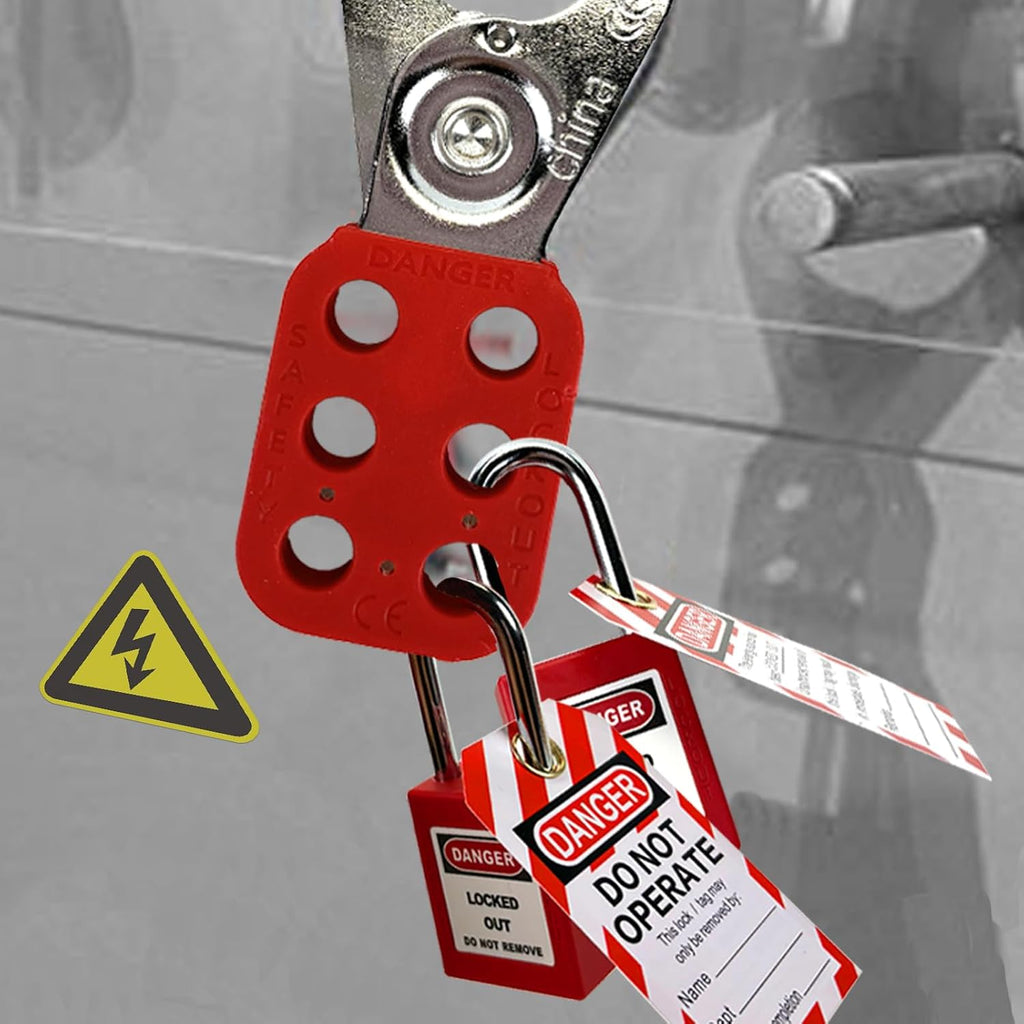 Lockout Tagout Station, 102 Pack Electrical Security Lock Kit with Steel Safety Lockout Padlocks Lock Shackle Safety Gate Valve Lockout