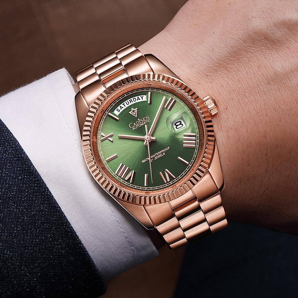 CADISEN Men's Automatic MIYOTA 8285 Mechanical Watch Casual Watches for Men Waterproof Sapphire