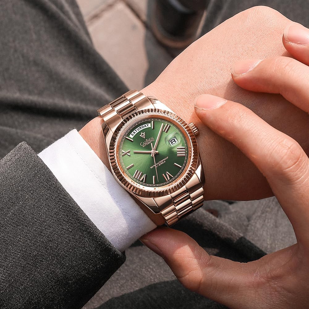 CADISEN Men's Automatic MIYOTA 8285 Mechanical Watch Casual Watches for Men Waterproof Sapphire