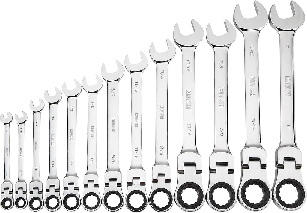 Klutch Flex Ratchet Wrench Set - 13-Pc SAE, 1/4in.-1in.