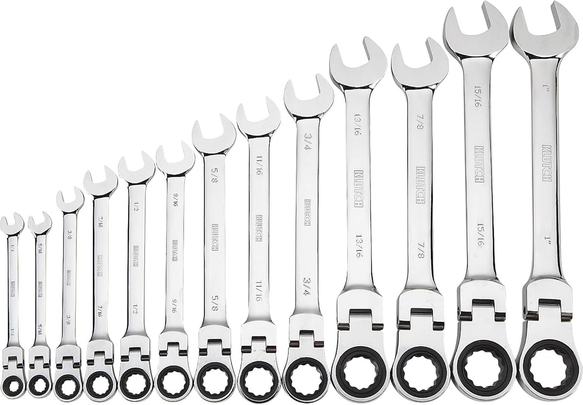 Klutch Flex Ratchet Wrench Set - 13-Pc SAE, 1/4in.-1in.