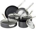 Viking Pots and Pans Set Non Stick, 10 Piece Hard Anodized Kitchen Cookware with Glass Lids, Black
