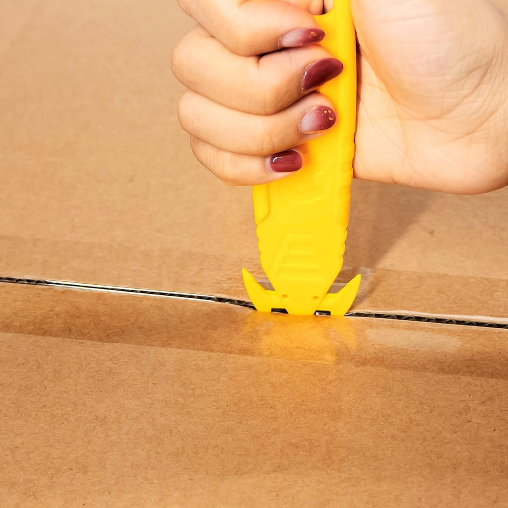 200 Pcs Safety Knife Box Cutter T TOVIA Utility Cutter and Package Opener with Recessed Concealed Stainless Steel Blade for Household, Warehouse, Workshop