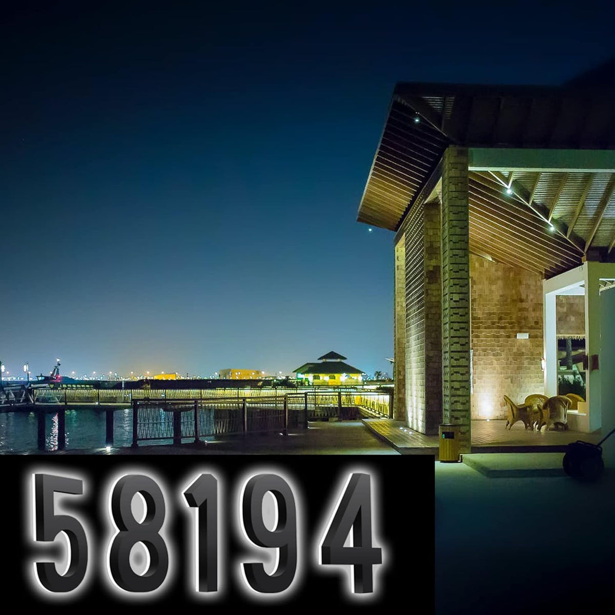 Backlit Illuminated LED Address Numbers 14', Matt Black Finish, Illuminated House Numbers Signs For Outside Lighted Plaque, Outdoor, Modern, Weatherproof,B