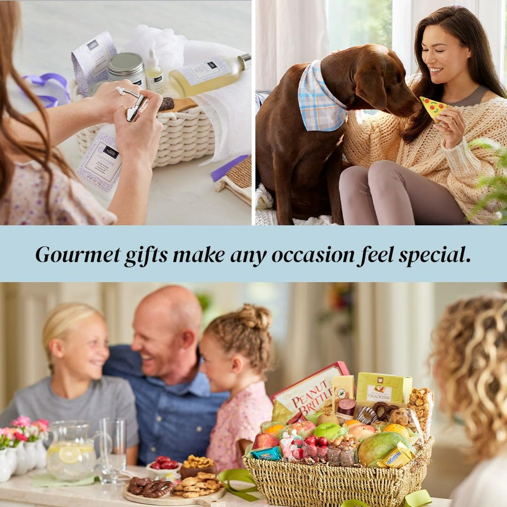 GreatFoods Sincere Sympathy Fruit & Sweets Deluxe Gift Basket, Gourmet Condolence Food Gift with Apples, Pears, Oranges, Crackers, Chocolate, Nuts, Cookies, Cheese, Bereavement Care Package