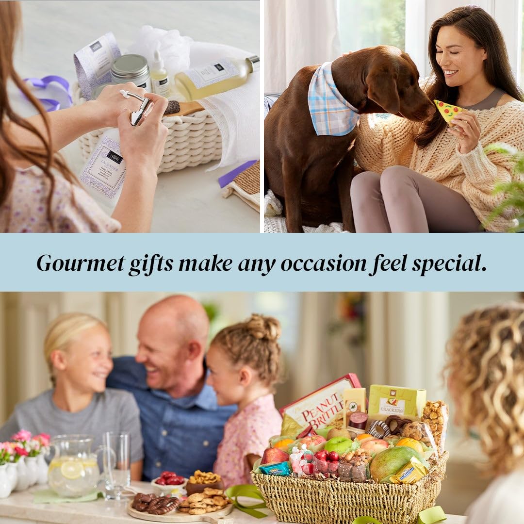 GreatFoods Sincere Sympathy Fruit & Sweets Deluxe Gift Basket, Gourmet Condolence Food Gift with Apples, Pears, Oranges, Crackers, Chocolate, Nuts, Cookies, Cheese, Bereavement Care Package