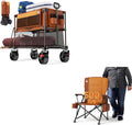 TIMBER RIDGE 400L Large Capacity Folding Double Decker Wagon&TIMBER RIDGE Oversized Folding Camping Chair