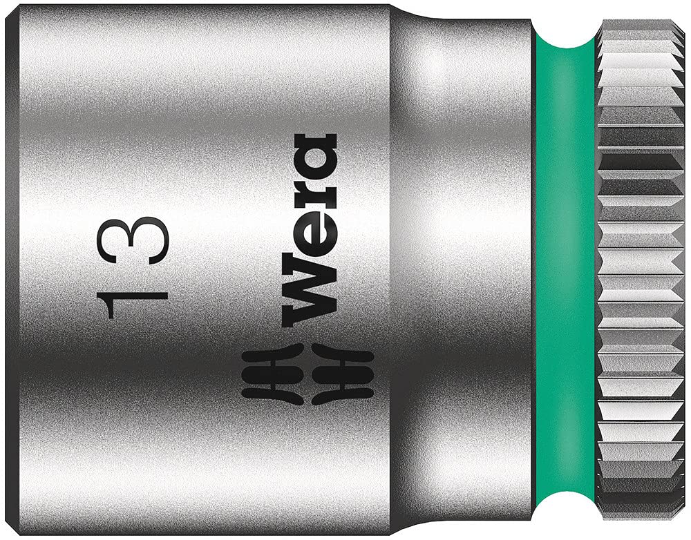 Wera 05004017001 8100 SA 7 Zyklop Metric Metal Ratchet Set with Push-Through Square, 28 Piece, 1/4' Drive