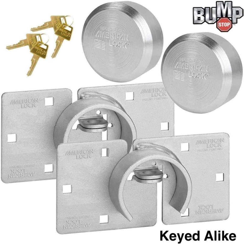 American/Master Lock (2) Keyed Alike Hidden Shackle and Hasp Combo A801 - A2010NKA-2 w/Bumpstop Technology
