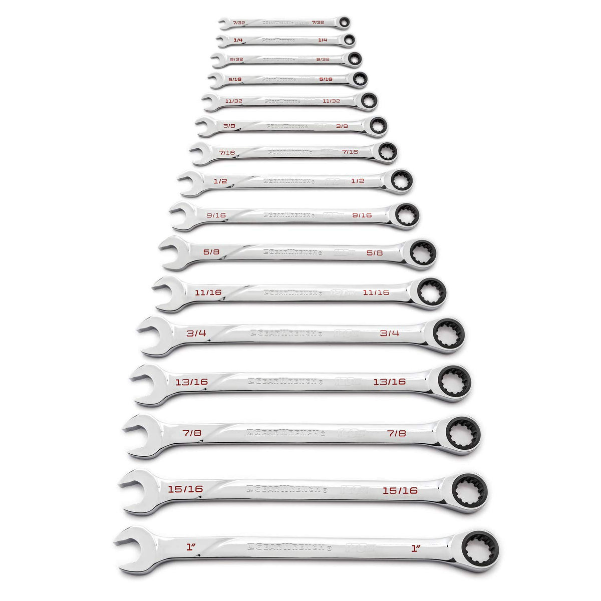 GEARWRENCH 16 Pc. 120XP Universal Spline XL Ratcheting Combination Wrench Set, SAE - 86451