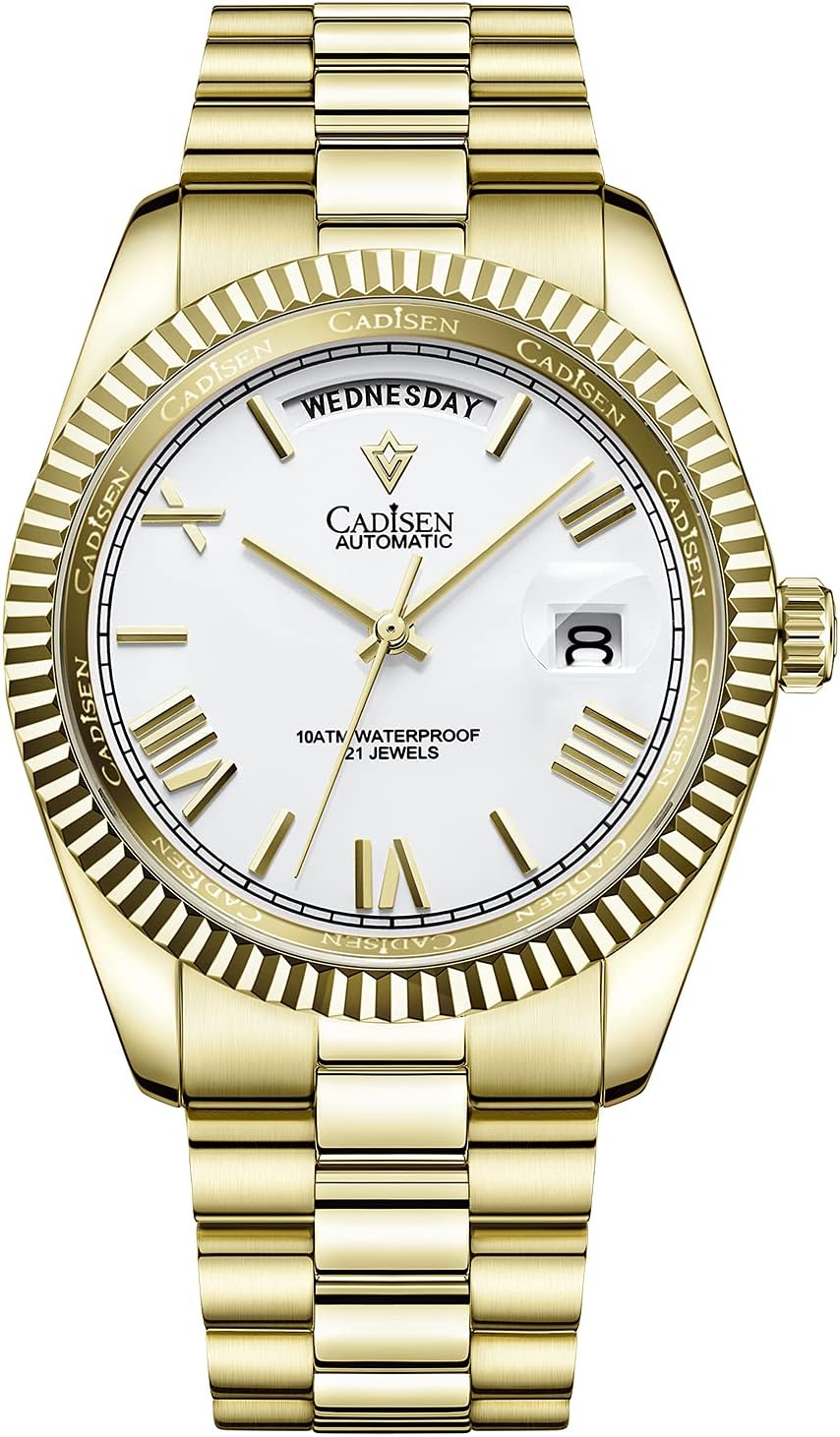 CADISEN Men's Automatic MIYOTA 8285 Mechanical Watch Casual Watches for Men Waterproof Sapphire