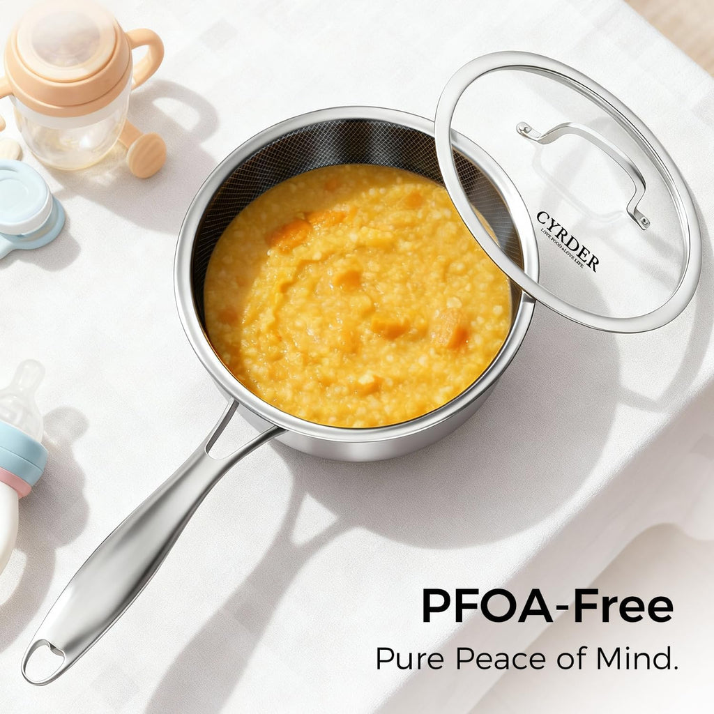 Nonstick Pots and Pans Set, 14 Piece Hybrid Hex Stainless Steel Cookware Set for Everyday Cooking, Includes Frying Pans, Saute Pan, Saucepans&Pot, Induction Compatible, Dishwasher&Oven Safe, PFOA Free