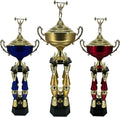 Express Medals Various Sport Giant 54 Inch Tall 19 Inch Wide 4 Post Column Gold Red or Blue Trophy Cup Award Includes Attached Plate with up to 5 Lines of Your Custom Engraved Text. Weighs 11 lbs.