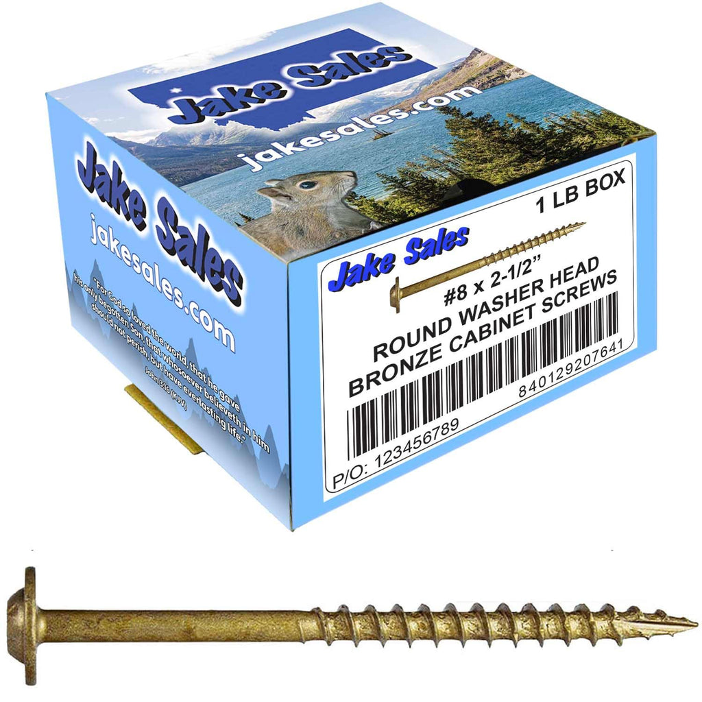 8 x 2-1/2' Bronze Star Multipurpose Torx/Star Drive Head Exterior Coated Modified Truss Head Cabinet Wood Screw - CASE Qty 42 Boxes 4,704 Screws