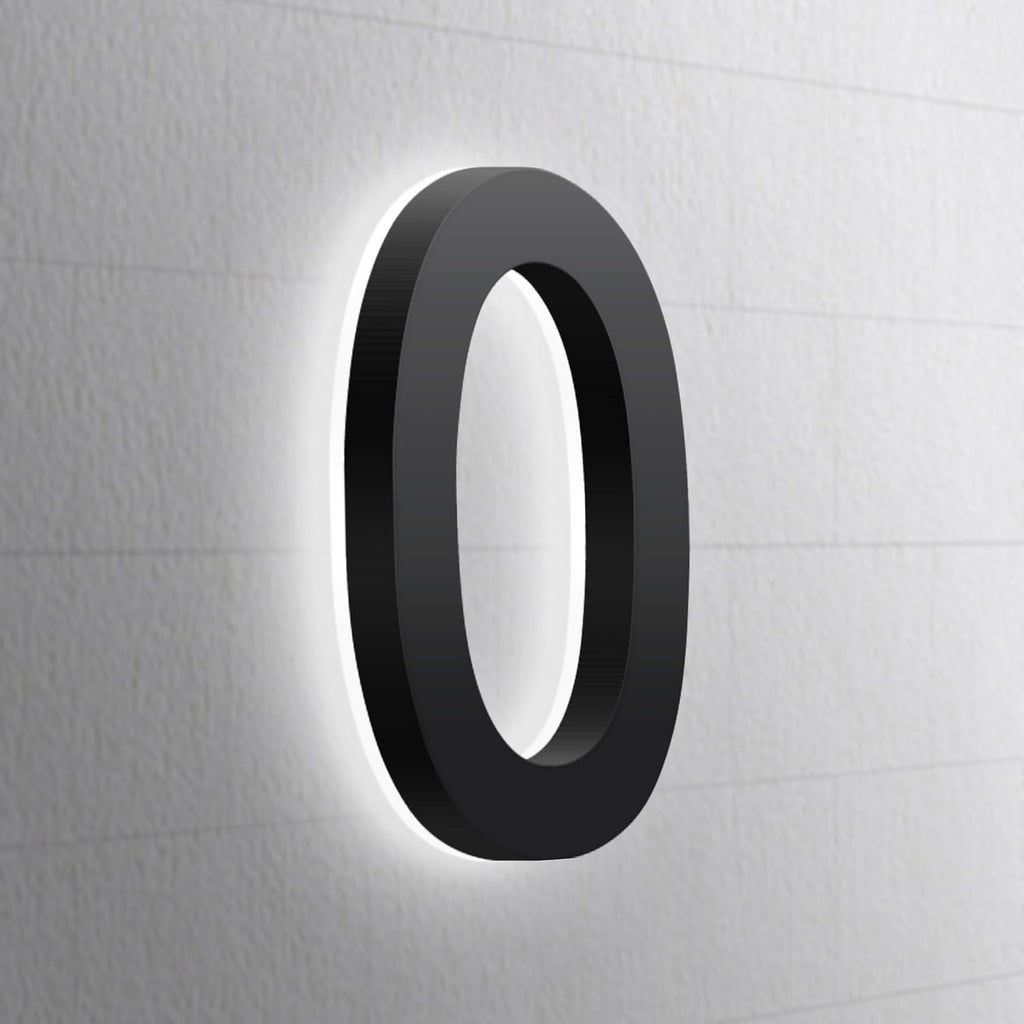 LED Illuminated House Numbers,Matte Black, Modern Address Signs Lighted Plaque For Outdoor Indoor.