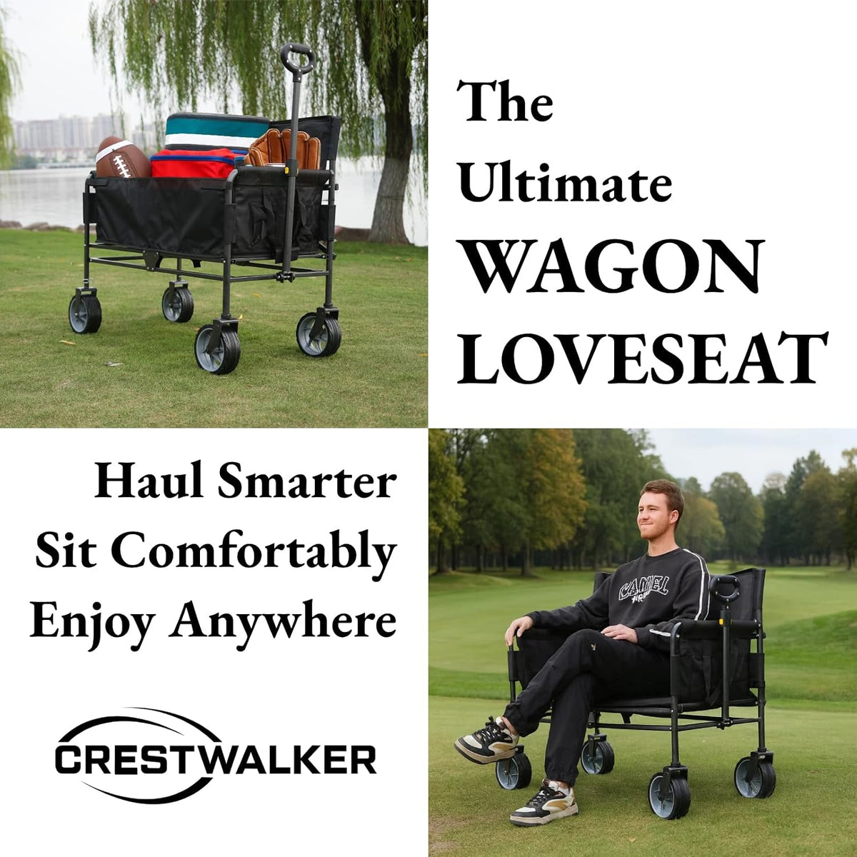 Upgraded Wagon Chair for Adults, Black