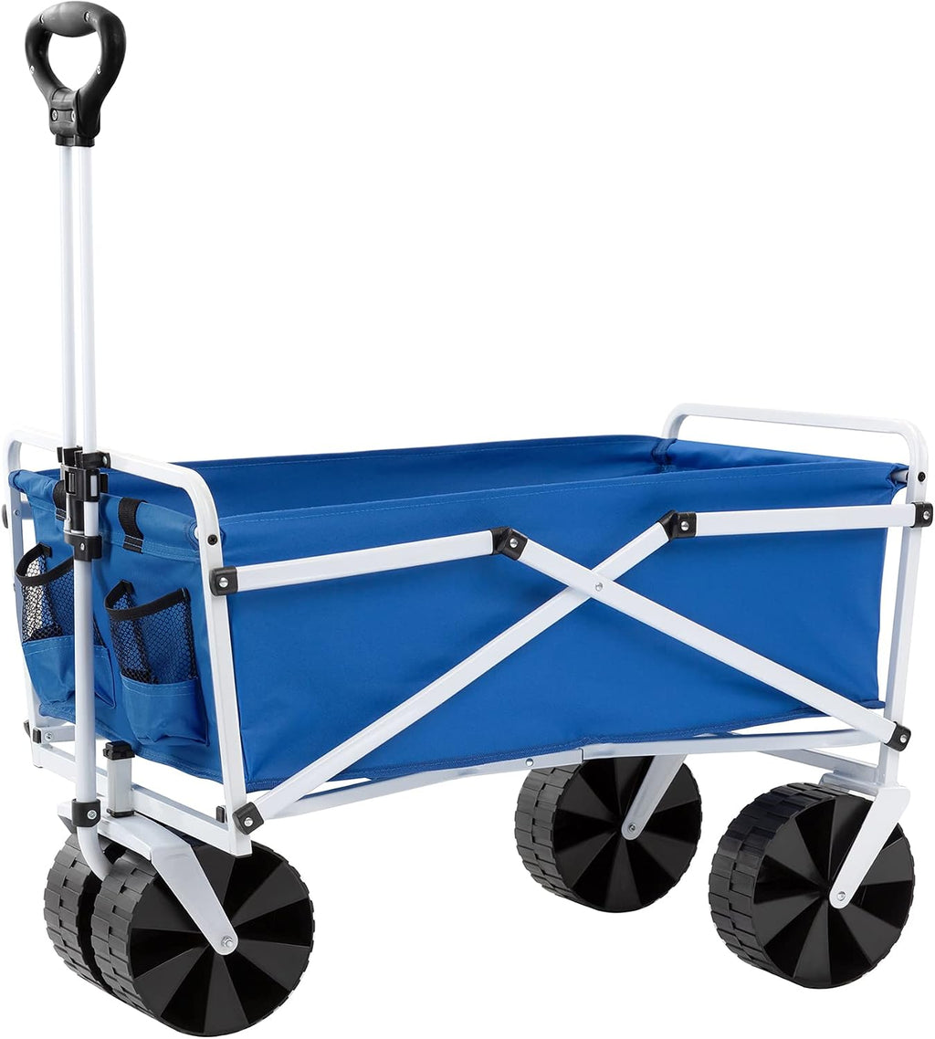 MACSPORTS Lightweight Collapsible Folding Outdoor All Terrain Beach Wagon - Blue