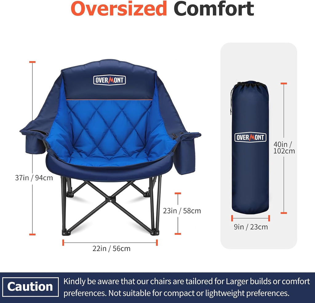 Overmont 400L Foldable Double Decker Wagon + Oversized XL Camping Chair for Adults Combo